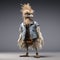 Stylish 3d Rendering Of Ostrich In Denim Jacket - Unique Costume Design