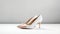 Stylish accessory,Female shoes on white background,AI generated