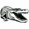 Stylish Alligator Head Drawing In Bold Stencil Style