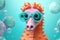 Stylish Aquatic Flair: A Seahorse's Underwater Fashion Statement - Generative AI