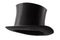 Stylish attire, vintage men fashion and magic show conceptual idea with 3/4 angle on victorian black top hat with clipping path