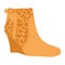 Stylish autumn suede half-boot with giraf pattern on small platform