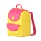 Stylish backpack school travel sport fashion accessory for comfy things carrying 3d icon vector