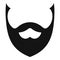 Stylish beard icon, simple style.