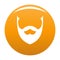 Stylish beard icon vector orange