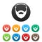 Stylish beard icons set color vector