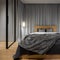 Stylish bedroom with double bed