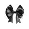 Stylish black bow tie from satin material