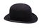 A stylish black bowler hat