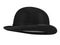 Stylish Black bowler hat on a white background
