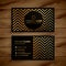 Stylish black and golden zigzag shapes business card design