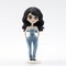 Stylish Blue Girl Figurine Inspired By Frank Cho And Naoko Takeuchi