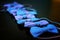 Stylish bow ties on dark background with space for text. groom and groomsmen getting ready in morning for wedding ceremony.