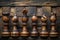 stylish brown chess pieces are lying on the chessboard. Design work