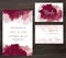 Stylish burgundy red watercolor and gold glitter vector design card