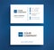 Stylish business card - blue and white color minimalist design -