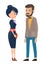 Stylish businessmen. Cartoon man and woman characters in fashion clothes flat style illustration