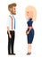 Stylish businessmen. Cartoon man and woman characters in fashion clothes flat style illustration