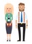 Stylish businessmen. Cartoon man and wooman characters in fashion clothes flat style illustration