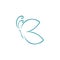 stylish butterfly letter B logo icon