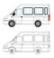 Stylish camper van transporter vector illustration