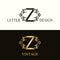 Stylish Capital letter Z. Vintage Logo. Filigree Beautiful Monogram. Luxury Drawn Emblem. Graceful Style. Black and Gold. Graphic