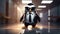 Stylish Cartoon Penguin In Office Hip-hop Inspired Vray Tracing