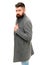 Stylish casual outfit. Menswear and fashion concept. Comfortable outfit. Man bearded hipster stylish fashionable jacket