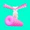 Stylish cat character. Conceptual minimal collage. Donut addiction