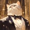 Stylish Cat in a Tuxedo
