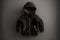 stylish children& x27;s black jacket hoodie mockup on light background