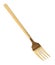 Stylish clean gold fork on background