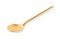 Stylish clean gold spoon on white