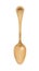 Stylish clean gold spoon on white background