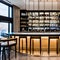 A stylish cocktail bar with a marble countertop, sleek bar stools, and a collection of premium spirits4, Generative AI