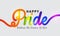 Stylish colorful lettering of Happy Pride Concept.