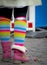 Stylish colourful socks of a teenager