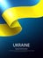 Stylish composition with a wavy flag of Ukraine with a bright gradient