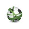 Stylish conceptual football vector design. Green rope