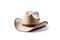 stylish cowboy hat on a white background. western culture. Generative AI