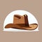 Stylish Cowboy Stetson Hat Flat Icon, Wild West Country Hat, Sheriff Ranger Uniform Headgear