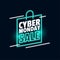 Stylish cyber monday sale neon shopping bag vector