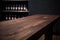 Stylish Dark Wooden Countertop for Product Presentation Mockup. Generative Ai