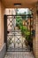 Stylish decorated iron wicket in gate