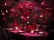 Stylish decorative original table setting in a restaurant for Valentine\\\'s Day, table design in red