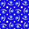 Stylish decorative seamless pattern with circle and twirl elements of white and blue shades