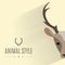 Stylish deer head. Animal portrait with flat design. Vector Illustration