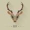 Stylish deer head. Animal portrait with flat design. Vector Illustration
