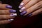 stylish design of manicure on beautiful nails