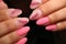 stylish design of manicure on beautiful nails